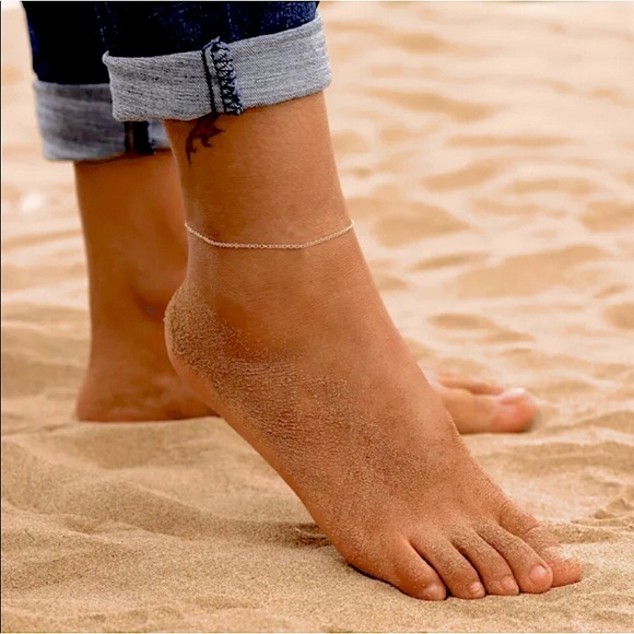 🔵𝟲𝟱%𝗢𝗙𝗙 𝗯𝘂𝗻𝗱𝗹𝗲𝘀 𝟯+🔵 NEW Thin Cable Chain Stainless Steel Anklet - Picture 8 of 15